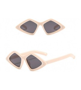 Oval Polarized Protection Sunglasses Diamond Sunglass - Beige - CQ1902WSSKS $18.91