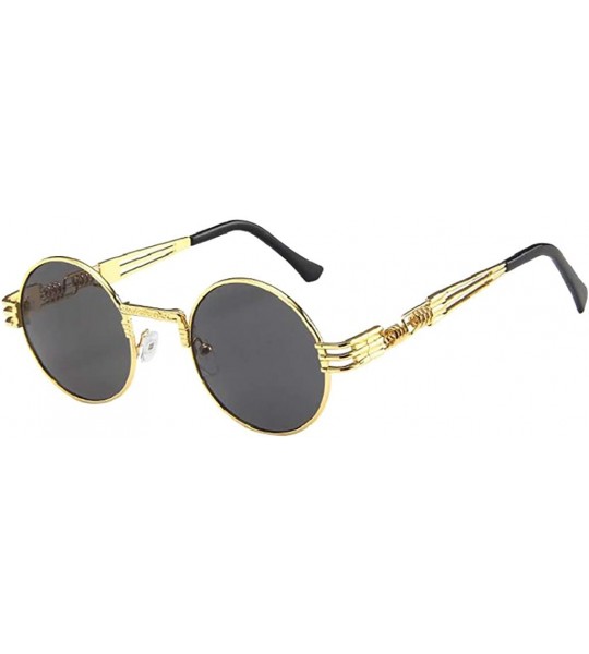 Round UV Protection Sunglasses for Women Men Full rim frame Round Acrylic Lens Plastic Frame Sunglass - B - CT190353CGL $21.47