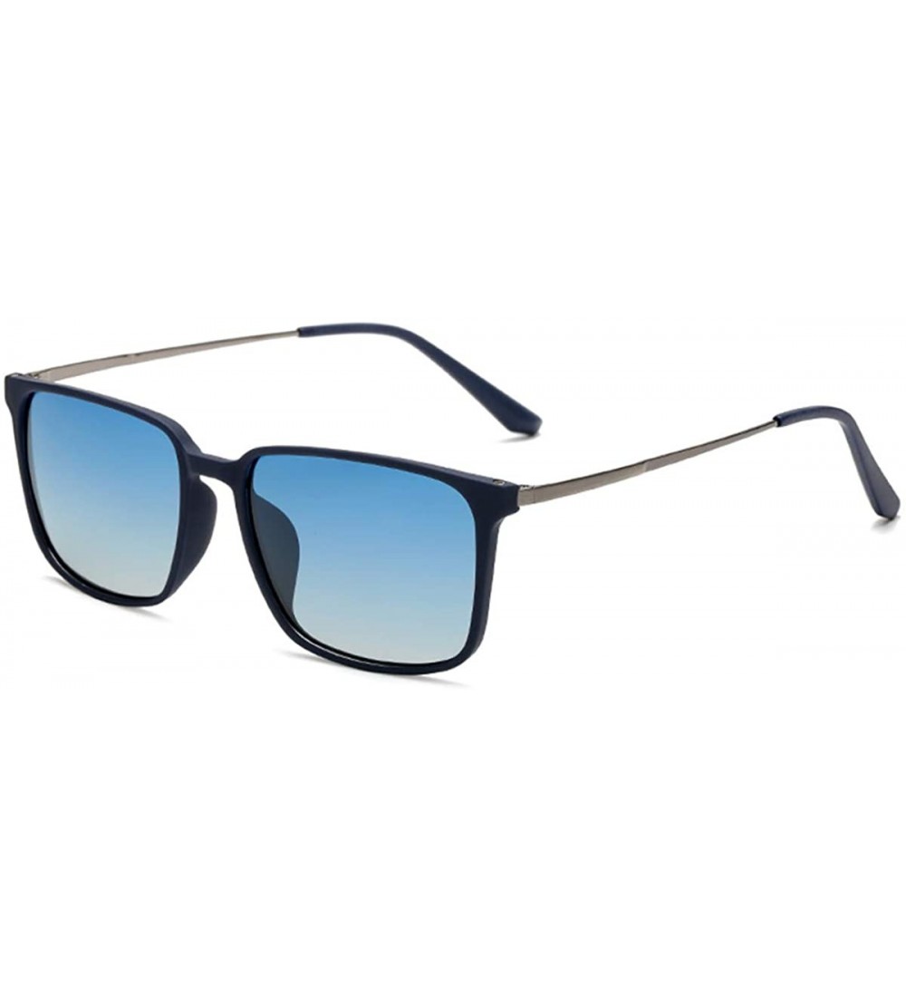 Square Unisex Fashion Polarized Lens Vintage TR90 Frame Sunglasses Driving Fashing For Men Women CHQJ014 (blue) - CI18YEXSU83...