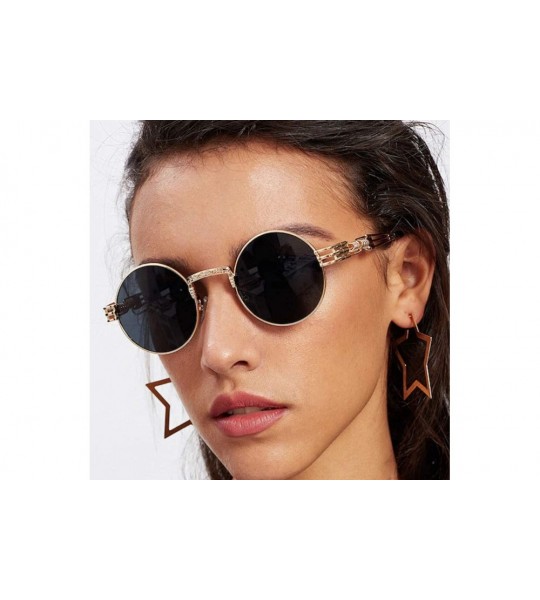 Round UV Protection Sunglasses for Women Men Full rim frame Round Acrylic Lens Plastic Frame Sunglass - B - CT190353CGL $21.47