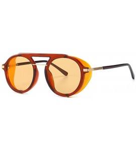 Round Fashion Gothic Sunglasses Designer Glasses - Orange - CL18S6ELSW6 $22.80