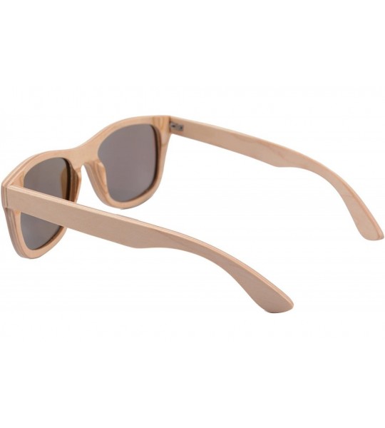 Rectangular Handmade Polarized Wood Sunglasses Skateboard Wooden Sun Glasses UV400 Protection-Z68004 - 7 Layers Nature - C012...