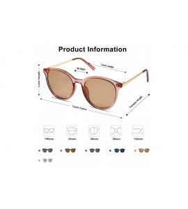 Round Vintage Round Sunglasses for Women Classic Retro Designer Style SJ2120 - C5 Brown Frame/Brown Lens - CE199OSK46W $26.95