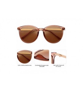 Round Vintage Round Sunglasses for Women Classic Retro Designer Style SJ2120 - C5 Brown Frame/Brown Lens - CE199OSK46W $26.95
