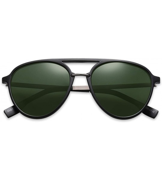 Sport Oversized Polarized Sunglasses for Women Men Aviator Ladies Shades SJ2078 - C5 Matte Black Frame/G15 Lens - CE18AIZZL9S...