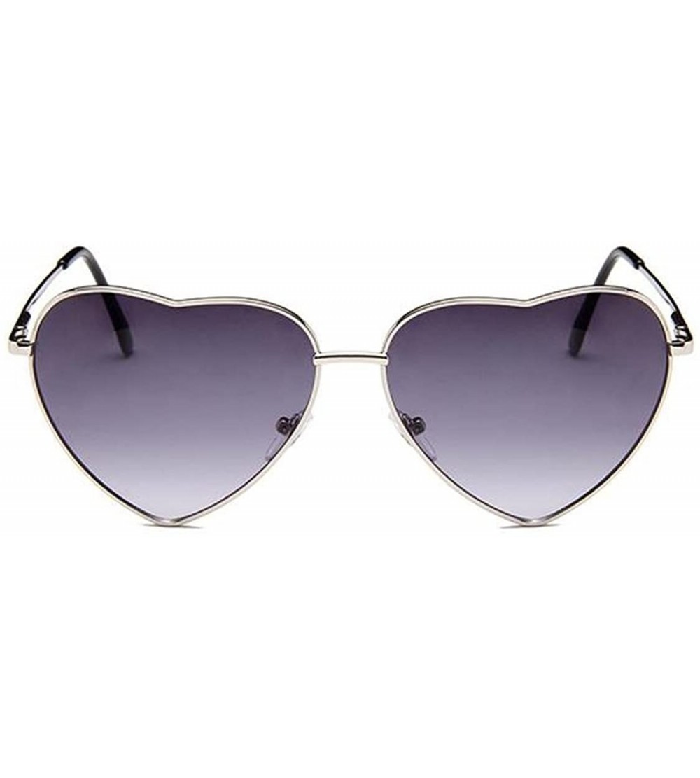 Aviator Women's S014 Heart Aviator 55mm Sunglasses - Gradient Grey - C1186HEGR5S $20.17