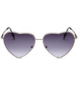 Aviator Women's S014 Heart Aviator 55mm Sunglasses - Gradient Grey - C1186HEGR5S $20.17