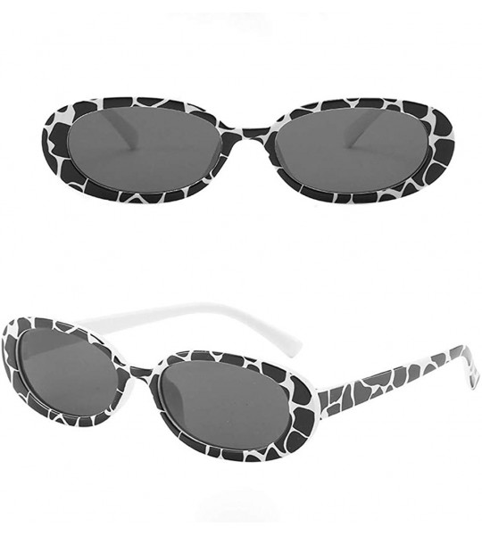 Rectangular Unisex Fashion Small Frame Sunglasses Vintage Retro Irregular Shape Sun Glasses - Multicolor C - CJ190OI5U60 $17.49