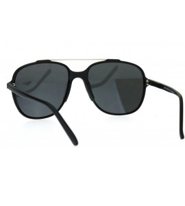 Square Retro Fashion Womens Sunglasses Lite Weight Matted Soft Square Mirror Lens - Black (Silver Mirror) - CN186ROMXXH $19.25