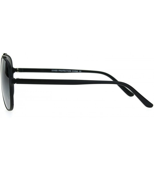 Square Retro Fashion Womens Sunglasses Lite Weight Matted Soft Square Mirror Lens - Black (Silver Mirror) - CN186ROMXXH $19.25