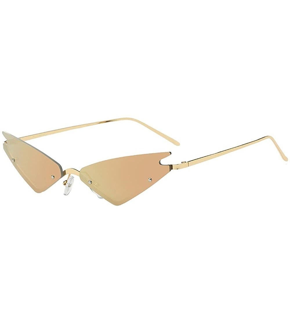Rimless Rimless Sunglasses Colorful Cat Eye Eyewear Fashion Vintage Eyewear for Men Women - C - C91908N3KIR $19.79