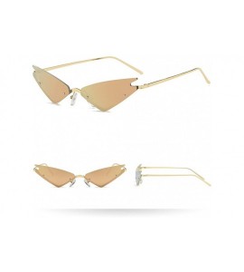 Rimless Rimless Sunglasses Colorful Cat Eye Eyewear Fashion Vintage Eyewear for Men Women - C - C91908N3KIR $19.79