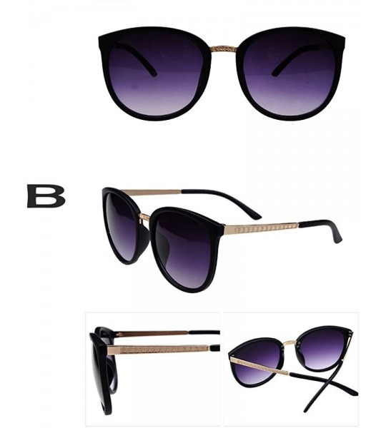Oversized Sunglasses for Women Cat Eye Vintage Sunglasses Retro Oversized Glasses Eyewear - B - CX18QMX3ELU $15.11