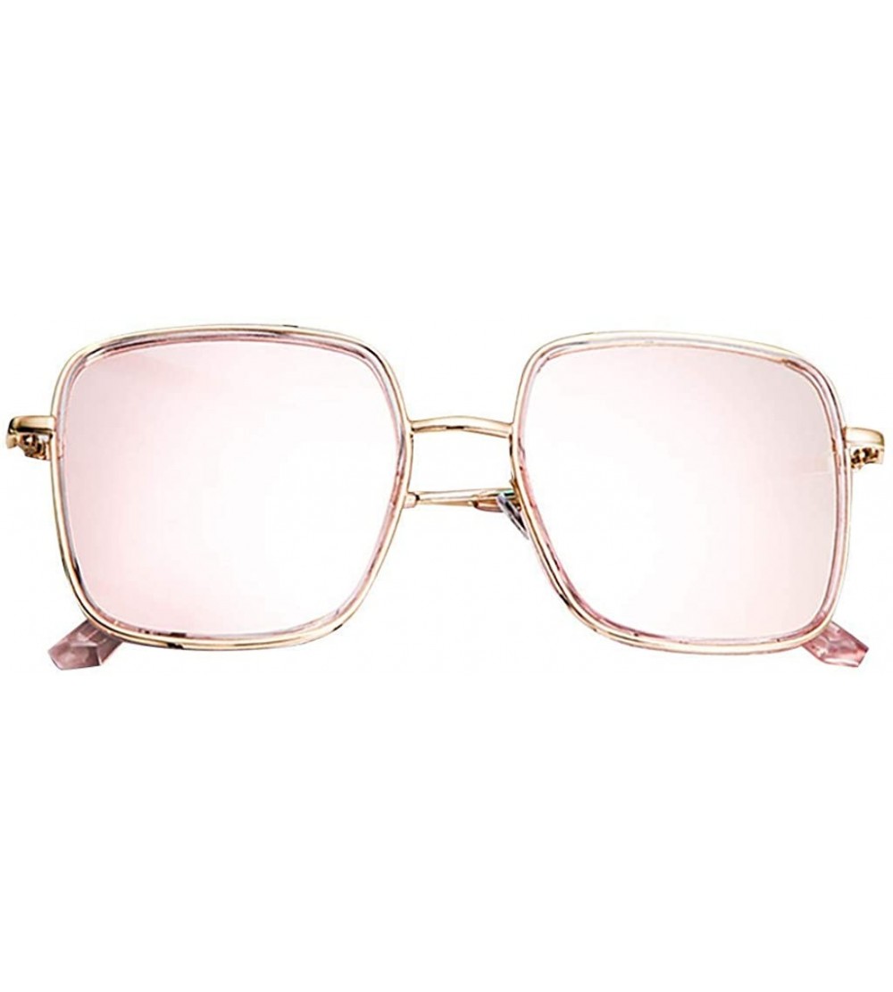 Aviator Fashion Sunglasses for Women Polarized Oversized Fashion Large Frame Vintage Eyewear Glasse - Pink - CA18TRYY5OA $18.63