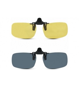 Oval Clip-on Sunglasses Unisex Polarized Frameless Lens Flip Up Clip on Sunglasses Eyeglass-1-Piece clip on glasses - CA18CXC...