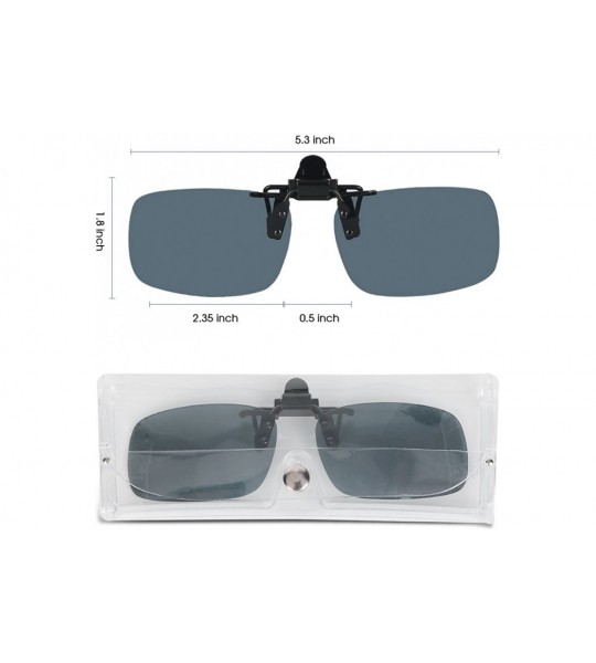 Oval Clip-on Sunglasses Unisex Polarized Frameless Lens Flip Up Clip on Sunglasses Eyeglass-1-Piece clip on glasses - CA18CXC...