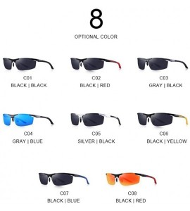 Aviator DESIGN Men Classic Aluminum Alloy Sunglasses HD Polarized Sunglasses C01 Black - C06 Yellow - CT18XNH46TL $30.43