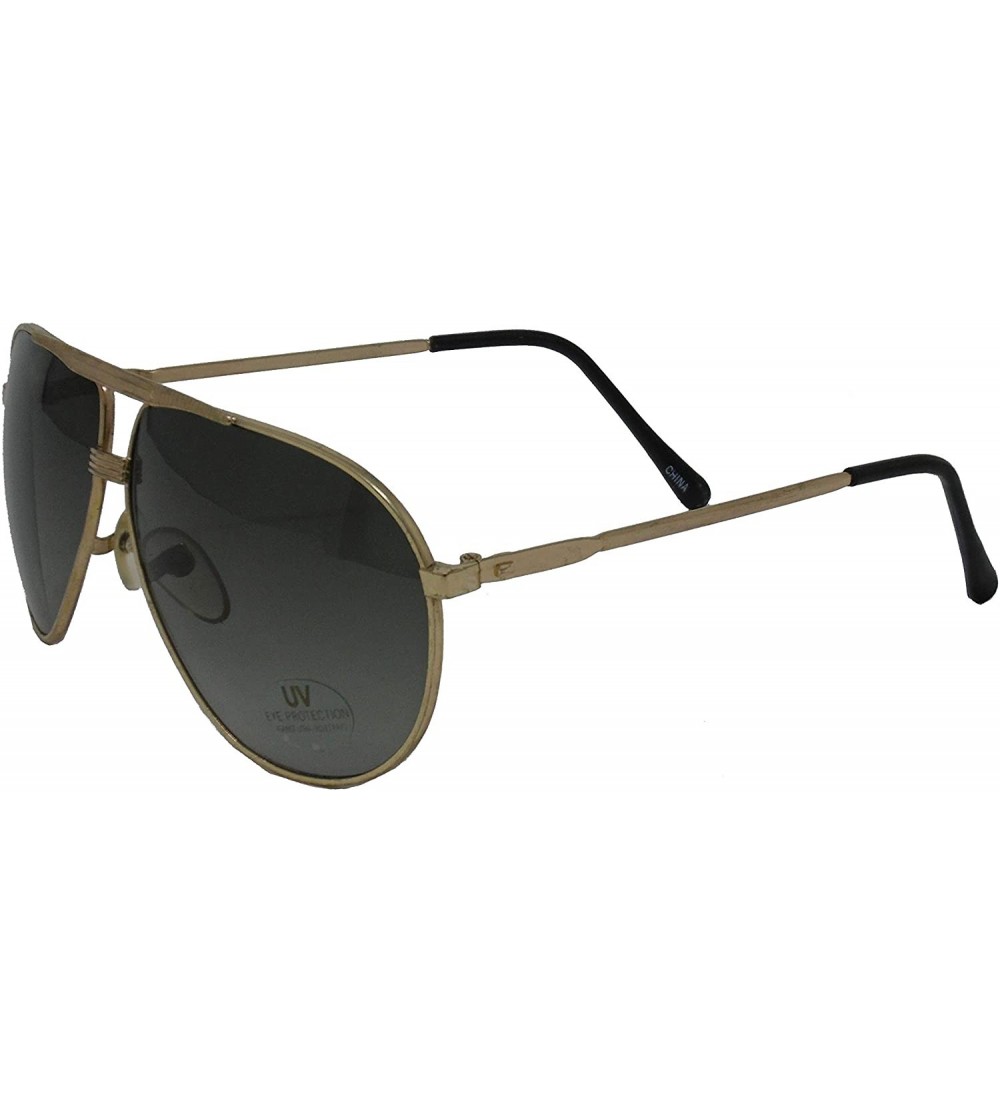 Aviator Vintage 70's and 80's Era Aviator Style Sunglasses for Men and Women - Gold - CT18YI6ZLIT $29.79