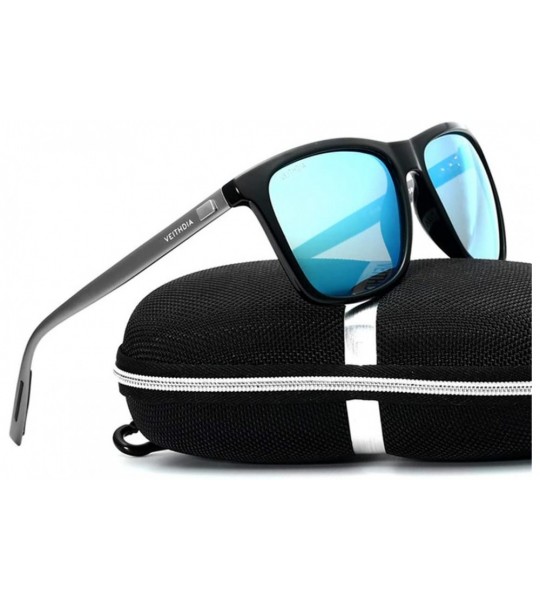 Square Unisex Retro Sunglasses Polarized Lens Vintage Eyewear Accessories Sun Glasses for Men Women - Silver - CZ194OMOSO6 $5...