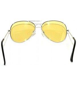 Aviator Classic Aviator Colored Lens Sunglasses Colorful Metal Frame - Yellow_lens_silver_frame - CA124Y3SORV $19.70