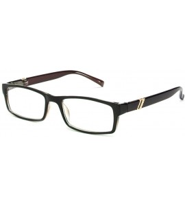 Square Newbee Fashion-"Zena" Slim Frame Spring Temple Light Weight Reading Glasses - Brown - C5127DQ43WV $17.89