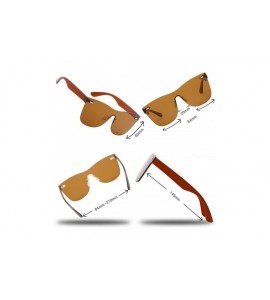 Square Rimless Mirrored Lens One Piece Sunglasses UV400 Protection for Women Men - Brown - CO18IRIRON9 $23.37