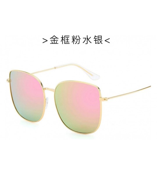 Oversized New Retro Metal Square Gradient Sunglasses Fashion Luxury Mirror Oversized Women Vintage UV400 - 7 - CG198ZZTGES $6...