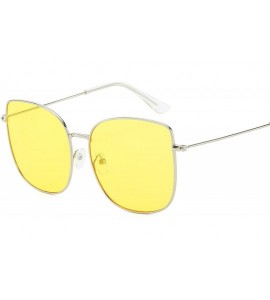 Oversized New Retro Metal Square Gradient Sunglasses Fashion Luxury Mirror Oversized Women Vintage UV400 - 7 - CG198ZZTGES $6...