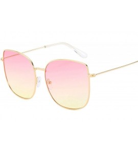 Oversized New Retro Metal Square Gradient Sunglasses Fashion Luxury Mirror Oversized Women Vintage UV400 - 7 - CG198ZZTGES $6...