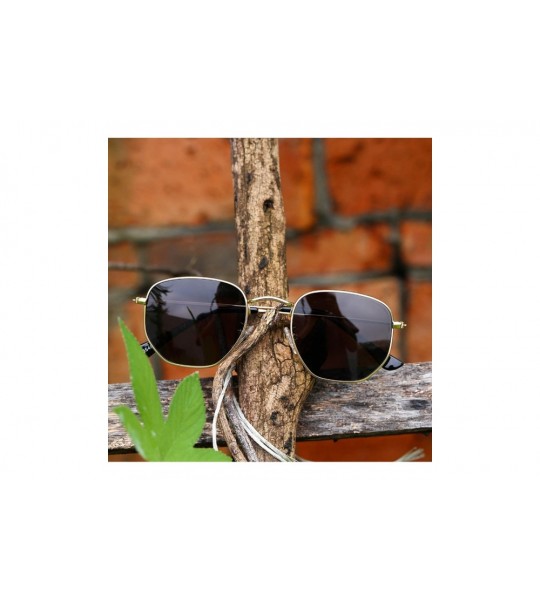 Round Classic Polarized Sunglasses Men Shades Women Hexagon Retro Sun Glasses StainlSteel Frames PA1279 - C2 Gun Black - CZ19...