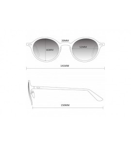 Round Retro Round Flat Top Frame Mirrored Fashion Sunglasses - Black Frame / Pink Mirror Lens - CT17YQ078D9 $35.49