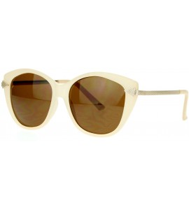 Oversized Retro Arrow Trim Designer Fashion Butterfly Sunglasses - Beige - C0121V6NMVR $19.40