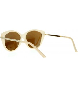 Oversized Retro Arrow Trim Designer Fashion Butterfly Sunglasses - Beige - C0121V6NMVR $19.40