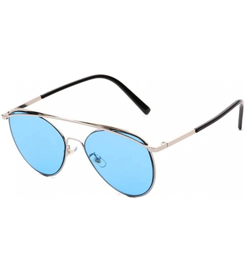 Aviator Men Pilot Mirror UV400 Sunglasses Women Anti-Reflective Glasses Eyewear - Blue - CH183GWCKTW $20.47
