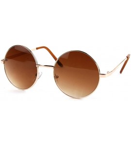Round John Lennon 60's Vintage Round Hippie Sunglasses_1Pcs - Gold-gradientbrown - C612OC110CX $17.72