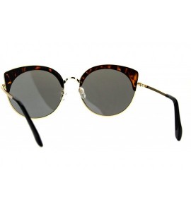 Round Womens Fashion Sunglasses Round Accent Top Designer Style UV 400 - Tortoise (Gold Mirror) - C0187CYSTI7 $24.34