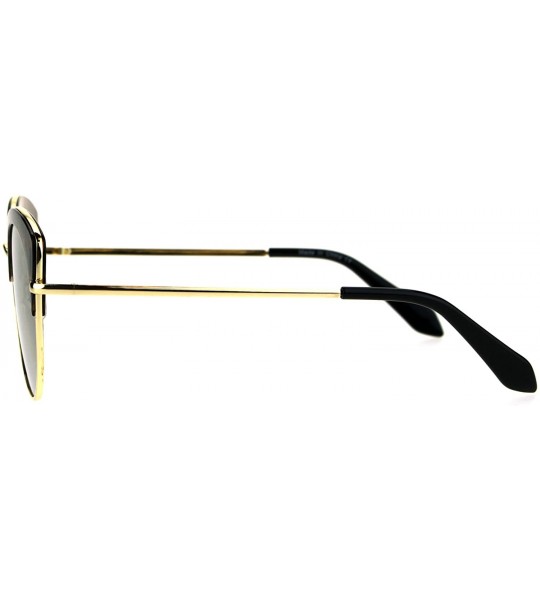 Round Womens Fashion Sunglasses Round Accent Top Designer Style UV 400 - Tortoise (Gold Mirror) - C0187CYSTI7 $24.34