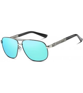 Sport Men Aviator Sunglasses Polarized 2 Beams UV 400 Protection with case 60MM Classic Vintage Retro 90082 - C218X8M5SWW $28.36