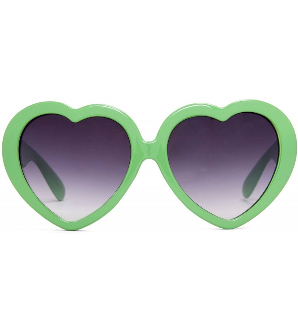 Oversized Oversized Heart Shaped Sunglasses - Pastel Green - C612NRIEFWH $17.60