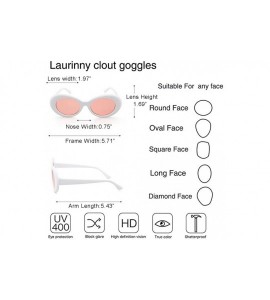 Oval Authentic Clout Goggles Bold Oval Retro Mod Kurt Cobain Sunglasses Clout Round Lens - Pink - C318M5LLZAT $17.83