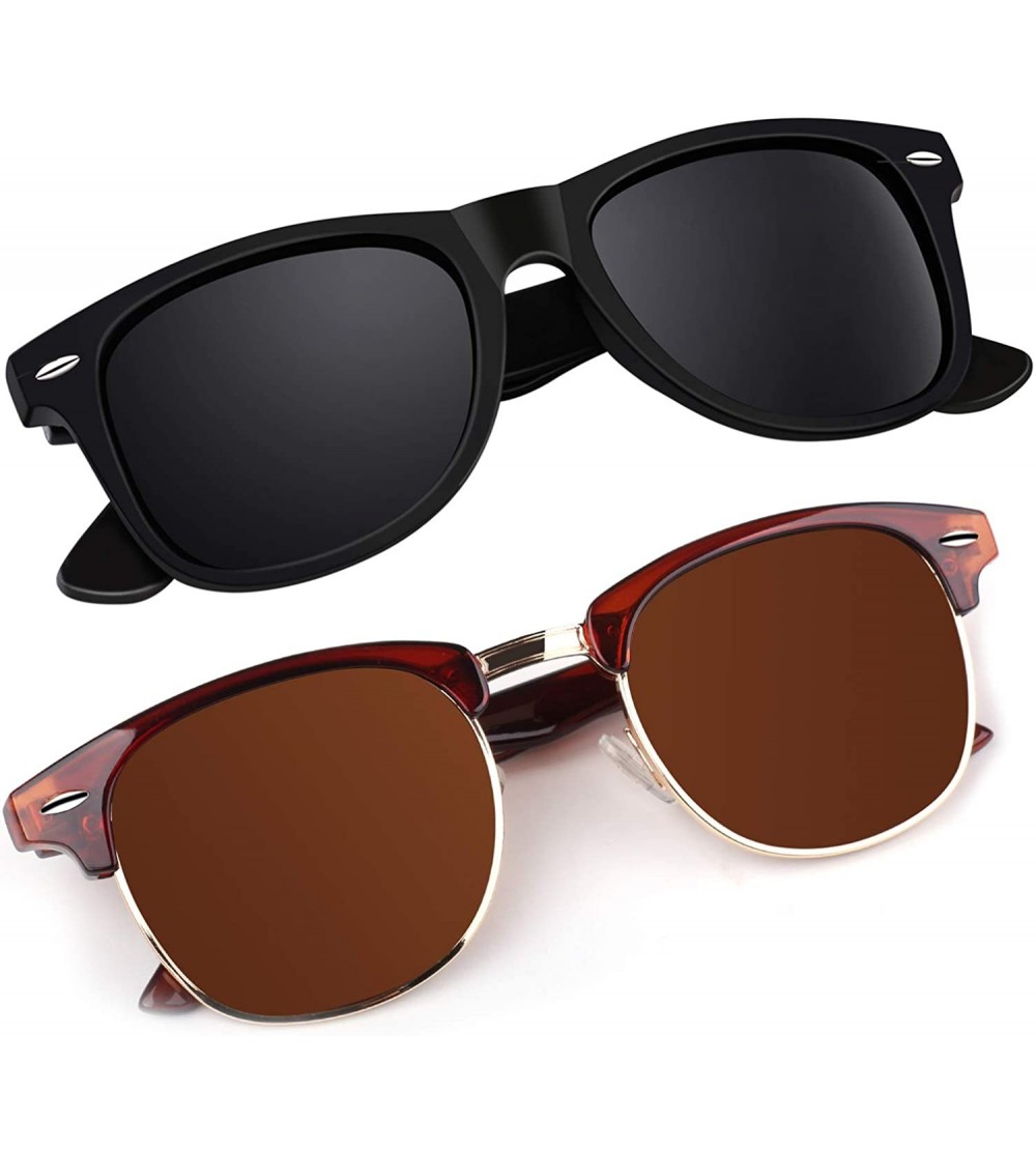 Wayfarer Polarized Sunglasses for Men Retro Classic Square Frame Shades SR003 - CM18NO7D3LX $29.24