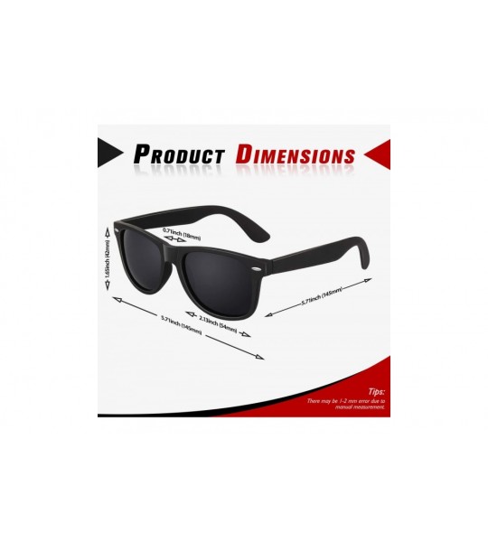 Wayfarer Polarized Sunglasses for Men Retro Classic Square Frame Shades SR003 - CM18NO7D3LX $29.24
