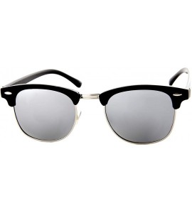 Square Classic Unisex Sunglasses Durable Semi-Rimless Half Frame Mirrored Lens - CS18GO39NOO $18.04