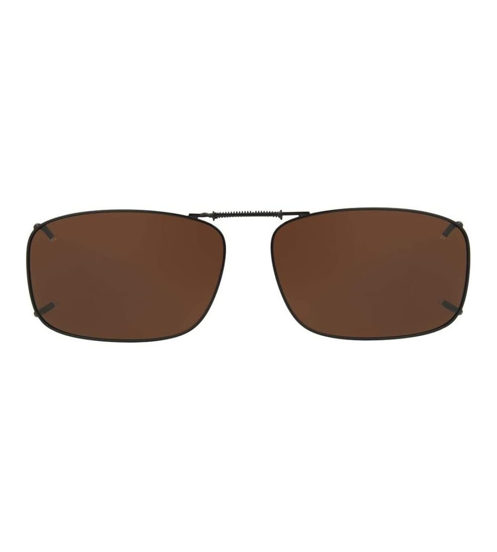 Rectangular 2 Pairs Solar Shield Polarized Clip-on Sunglasses 56 Rec 19 Full Frame - C912DG8AX87 $24.64