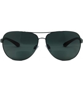 Aviator C Moore Polarized Aviator Nearly Invisible Line Bifocal Sunglasses - Pewter - CI11LVC69K3 $76.55