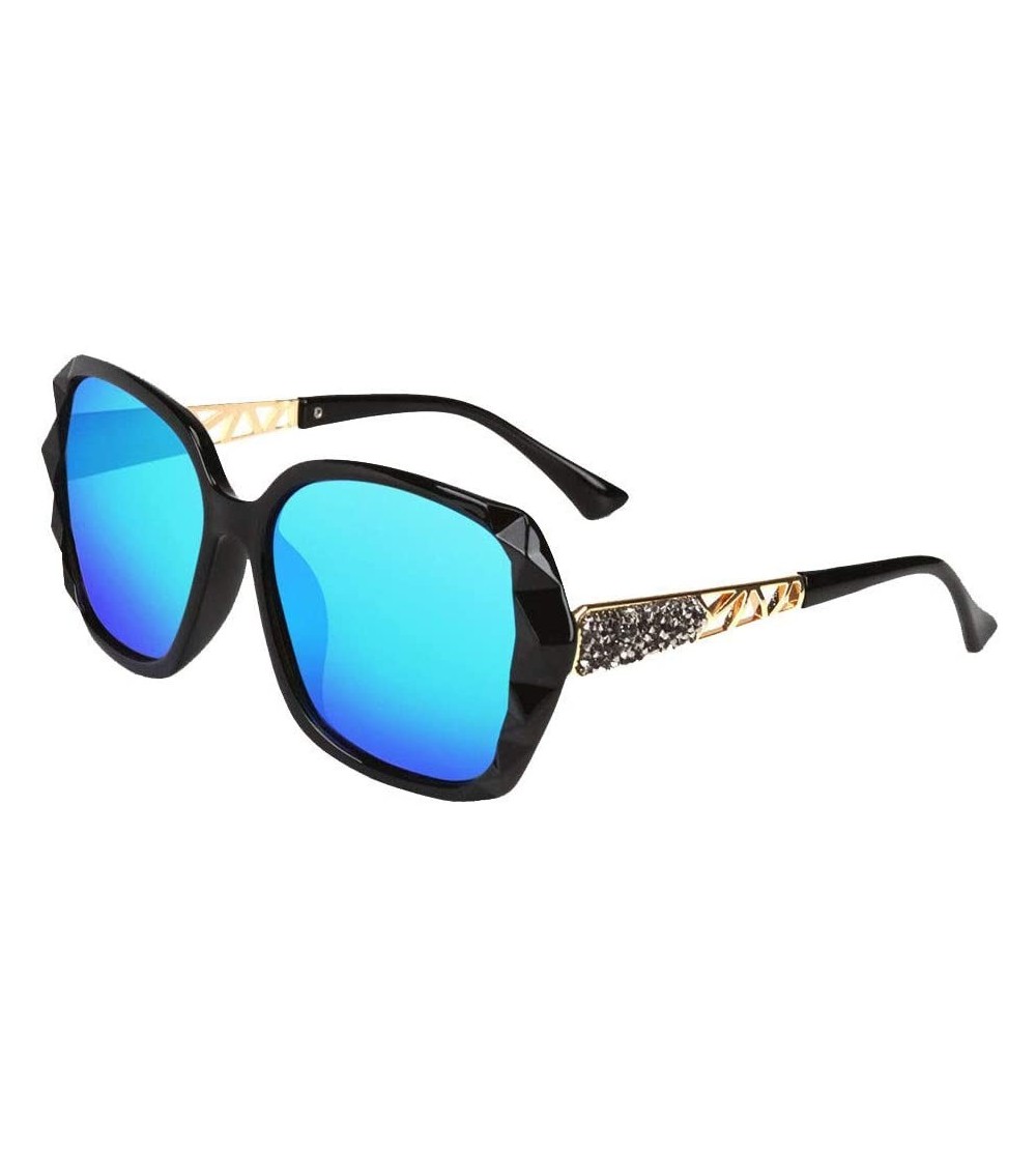 Rectangular Women Polarized Sunglasses Stylish Sports Sun Glasses UV Protection Glasses - Blue - CA18X6H8HMD $17.25