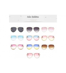 Round Pilot Brand Desidn Sunglasses For Women Sun Glasses Little Bee Decoration Eyewear Pink Gradient Lenses UV400 - CT18RM63...