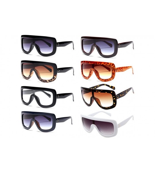 Oversized Retro Women Big Frame Square Sunglasses Oversized Shades Eyeglasses - White - CN185N4OLHU $16.72