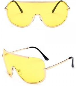 Oversized Sunglasses JOYFEEL Eyeglasses Oversized Protection - Yellow - CJ18Q8TNDI9 $17.87