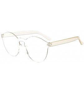 Round Unisex Fashion Sports Sunglasses Women Men Stylish Clear Sunglasses Outdoor Frameless Eyewear Glasses - B - CN193XEDLLE...